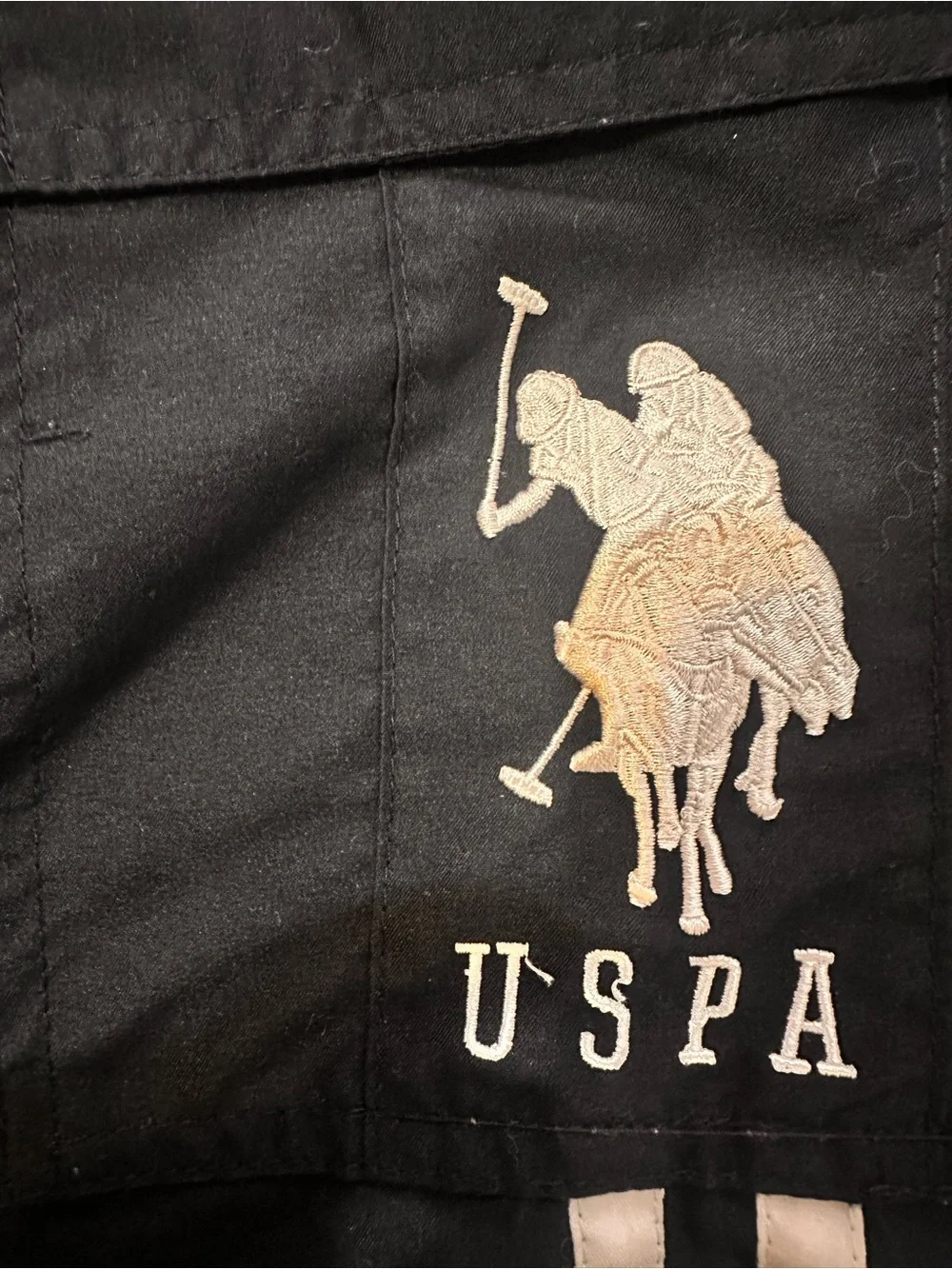 U.S. Polo Assn. Navy Swim Board Shorts with White Drawstring